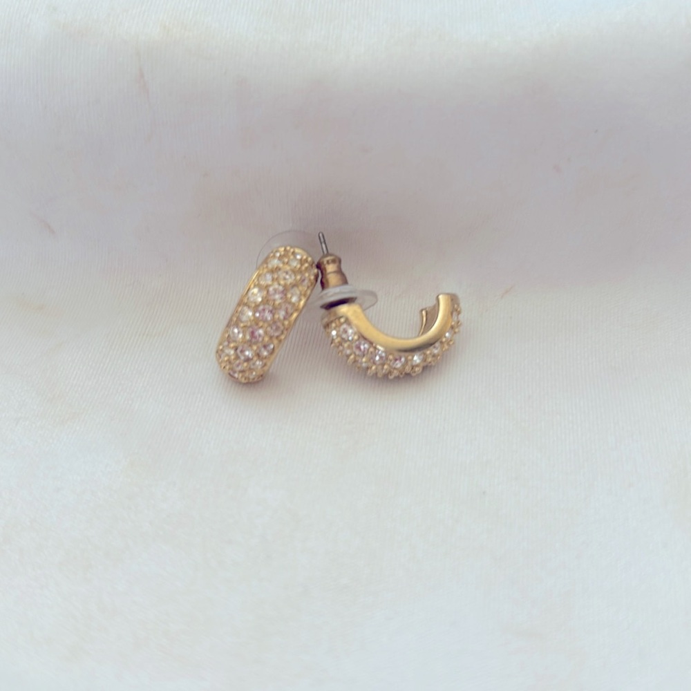 Gold Swarovski earrings